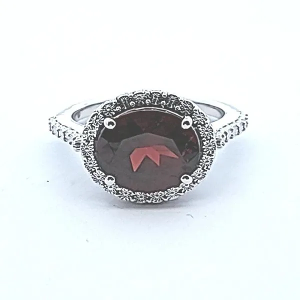 14K White Gold Ring with an East-West Oval Garnet weighing 4.32 carats JWR Jewelers Athens, GA