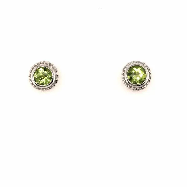 White Gold Peridot Earrings JWR Jewelers Athens, GA