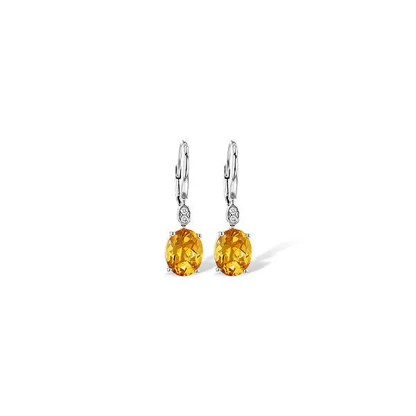 Citrine and Diamond Earrings JWR Jewelers Athens, GA