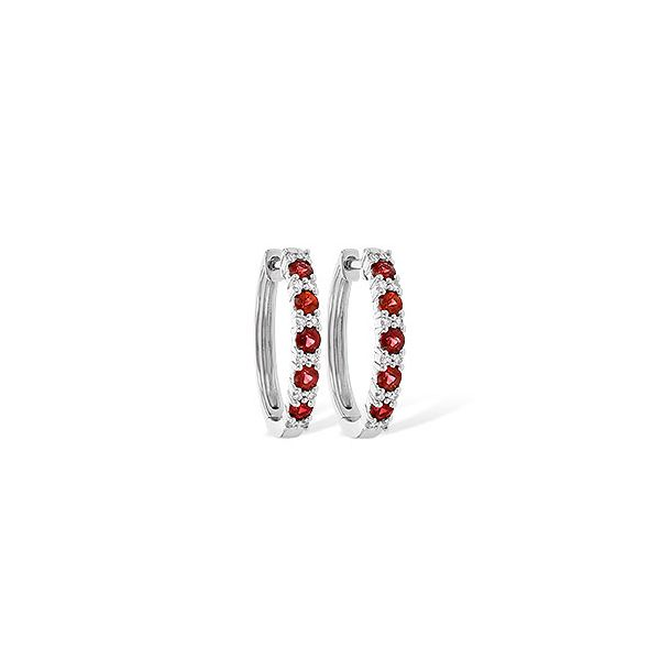 Ruby and Diamond Hoop Earrings JWR Jewelers Athens, GA