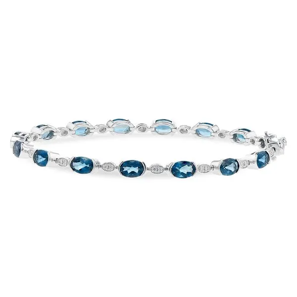 White Gold Blue Topaz and Diamond Bracelets JWR Jewelers Athens, GA