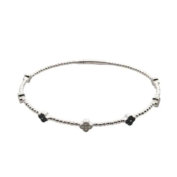 White Sapphire and Diamond Bangle Bracelet JWR Jewelers Athens, GA