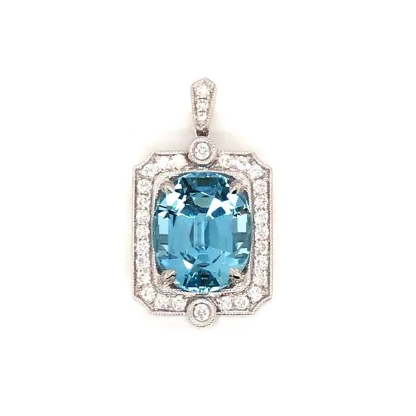 Aquamarine and Diamond Pendant JWR Jewelers Athens, GA