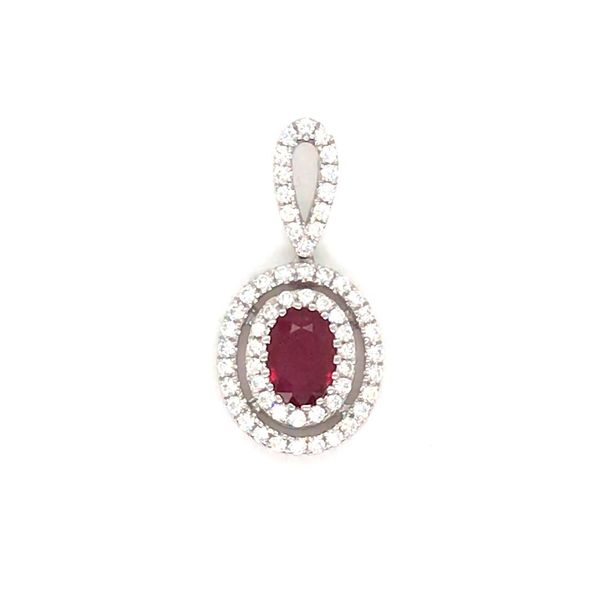 Oval Ruby and Diamond Pendant JWR Jewelers Athens, GA