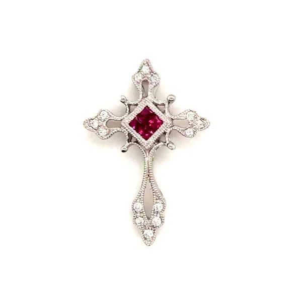 Ruby and Diamond Cross Pendant JWR Jewelers Athens, GA