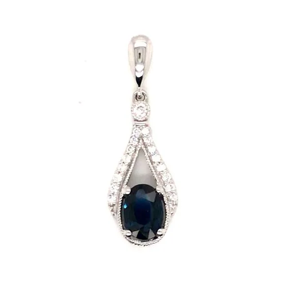 Sapphire and Diamond Pendant JWR Jewelers Athens, GA