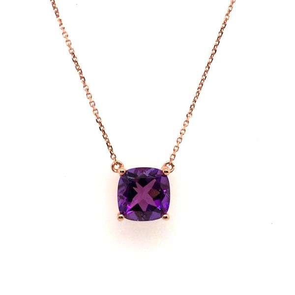 Rose Gold Amethyst and Diamond Necklace JWR Jewelers Athens, GA