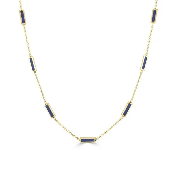 Yellow Gold Lapis Necklace JWR Jewelers Athens, GA