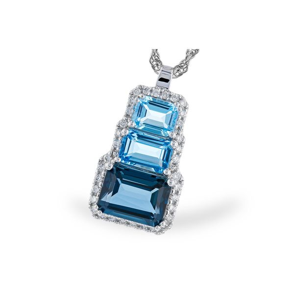 Blue Topaz and Diamond Necklace JWR Jewelers Athens, GA