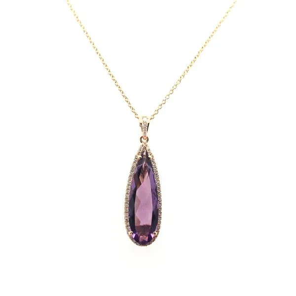 Yellow Amethyst and Diamond Necklace JWR Jewelers Athens, GA