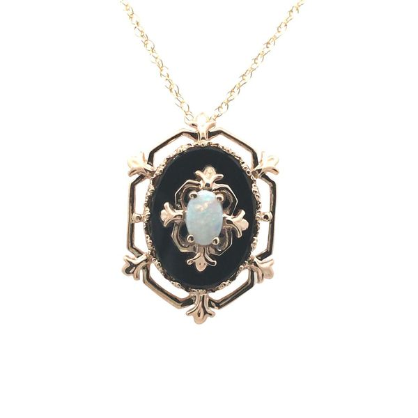 Opal and Onyx Necklace JWR Jewelers Athens, GA