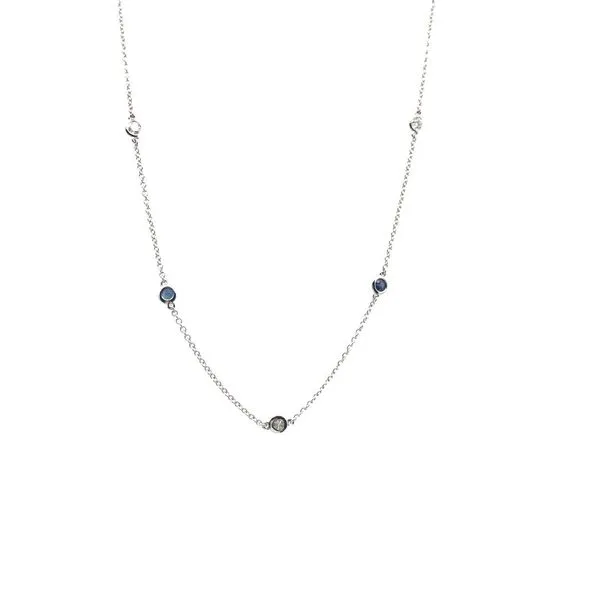 Sapphire and Diamond Station Necklace JWR Jewelers Athens, GA