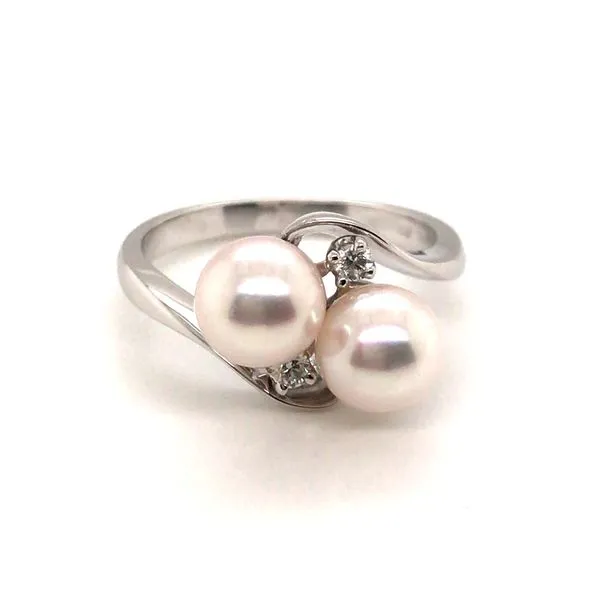 White Gold Pearl and Diamond Ring JWR Jewelers Athens, GA