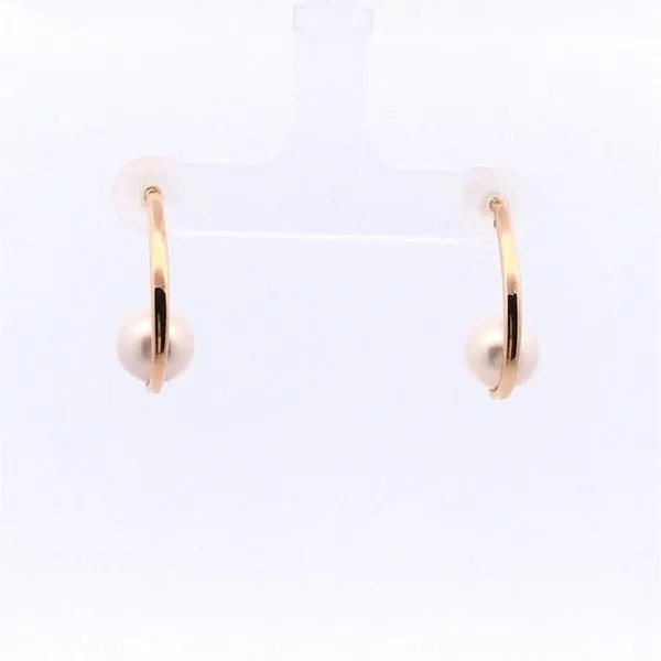 Yellow Hoop Style Freshwater Pearl Earrings JWR Jewelers Athens, GA
