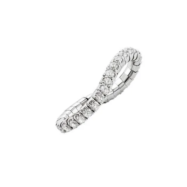 14K White Gold Flex Band With .75 Ct Twt. Diamonds Kevin's Fine Jewelry Totowa, NJ