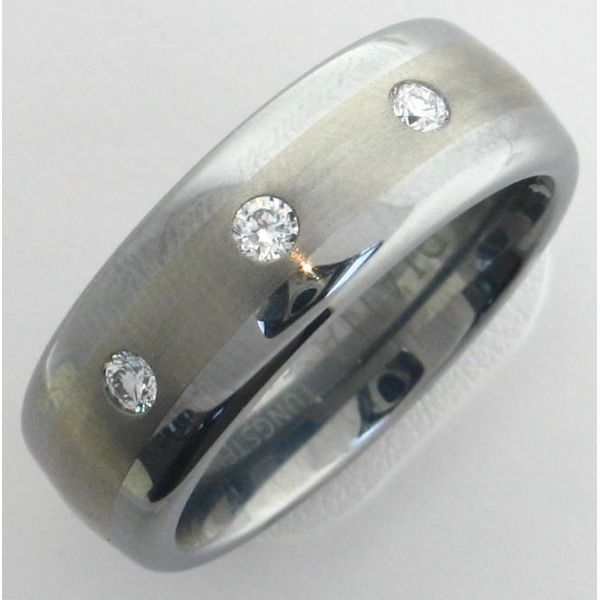 White Gold & Tungsten Ring With Diamonds Kevin's Fine Jewelry Totowa, NJ