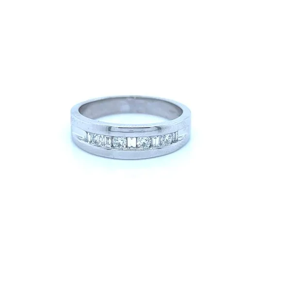 14K White Gold Estate Mens Wedding Band With Approximately 0.90 Ct. Twt. Diamonds Kevin's Fine Jewelry Totowa, NJ