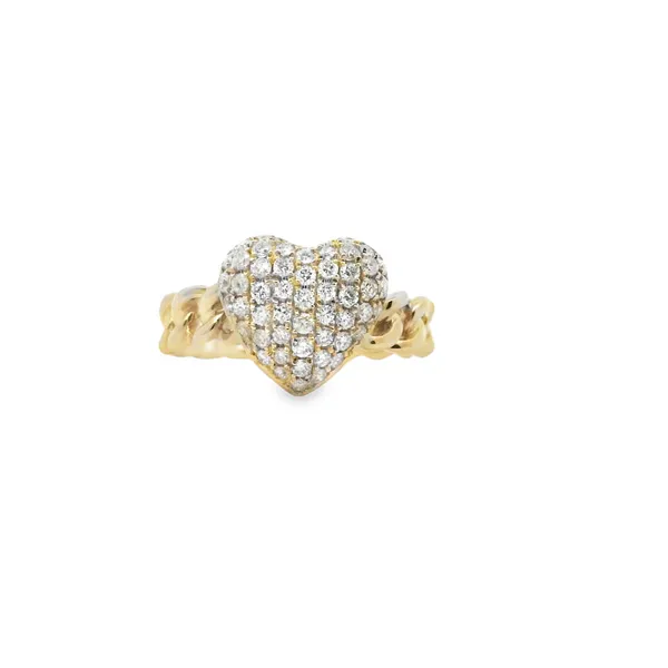 14K Yellow Gold Pave Heart Ring With .62 Ct Twt. Diamonds Kevin's Fine Jewelry Totowa, NJ