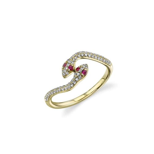 14K Yellow Gold Snake Ring With Rubies And .24 Ct Twt. Diamonds Kevin's Fine Jewelry Totowa, NJ