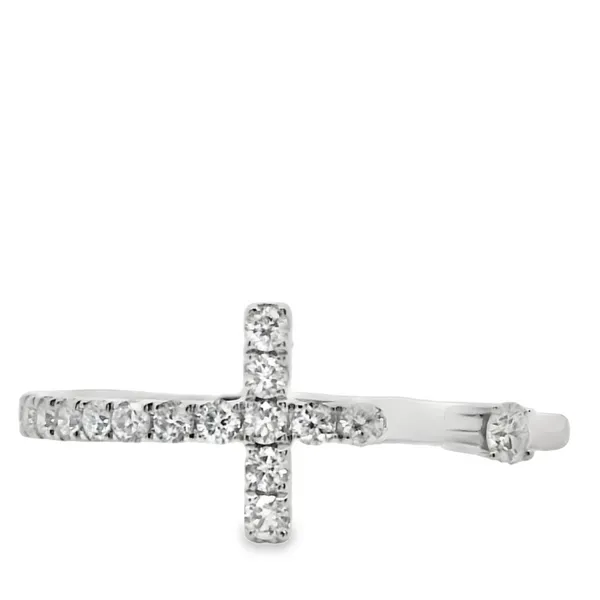 14K White Gold Cross Ring With .27 Ct Twt. Diamonds Kevin's Fine Jewelry Totowa, NJ