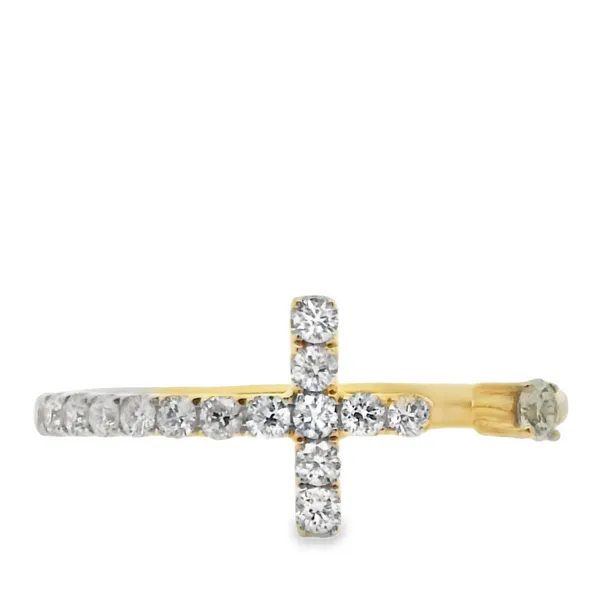 14K Yellow Gold Cross Ring With .29 Ct Twt. Diamonds Kevin's Fine Jewelry Totowa, NJ