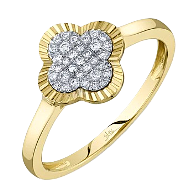Shy Creation Diamond Pave Clover Ring Kevin's Fine Jewelry Totowa, NJ
