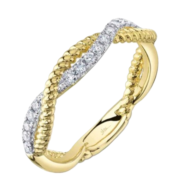 14K Yellow Gold Twist Ring With .22 Ct Twt. Diamonds Kevin's Fine Jewelry Totowa, NJ