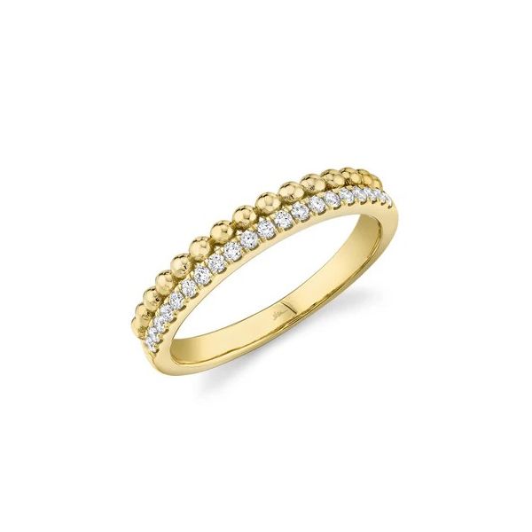 14K Yellow Gold Double Row Ring With .18 Ct Diamonds Kevin's Fine Jewelry Totowa, NJ