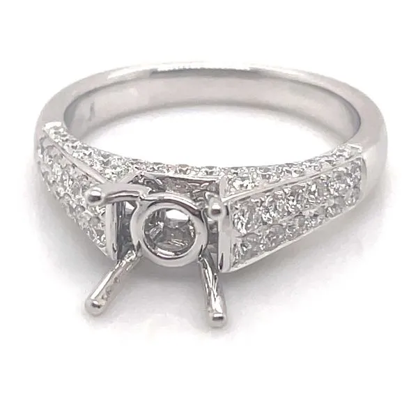 White Gold Semi-Mount Engagement Ring With Diamonds Kevin's Fine Jewelry Totowa, NJ