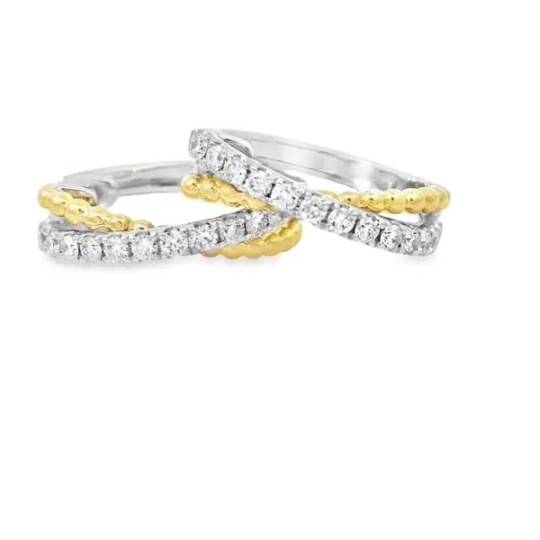 14K Yellow & White Gold Hoop Earrings With 0.42 Twt Diamond Kevin's Fine Jewelry Totowa, NJ