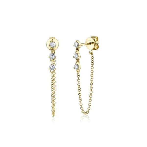 14K Yellow Gold Chain Earrings With .29 Ct Twt. Diamonds Kevin's Fine Jewelry Totowa, NJ