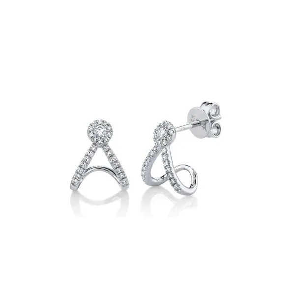 14K White Gold Fancy Shape Earrings With .20 Ct Twt. Diamonds Kevin's Fine Jewelry Totowa, NJ