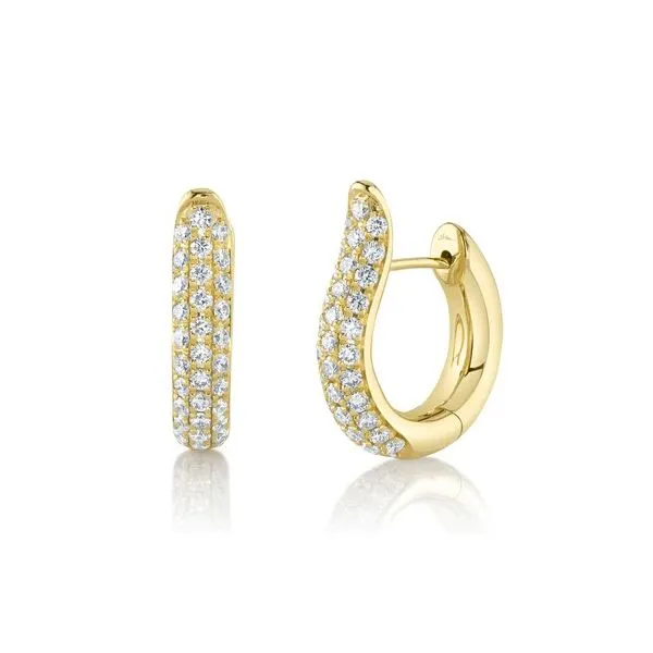 14K Yellow Gold Pave Huggie Earrings With .93 Ct Twt. Diamonds Kevin's Fine Jewelry Totowa, NJ