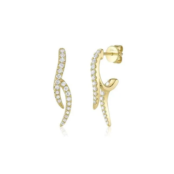 14K Yellow Gold Free Form Earrings With .44 Ct Twt. Diamonds Kevin's Fine Jewelry Totowa, NJ