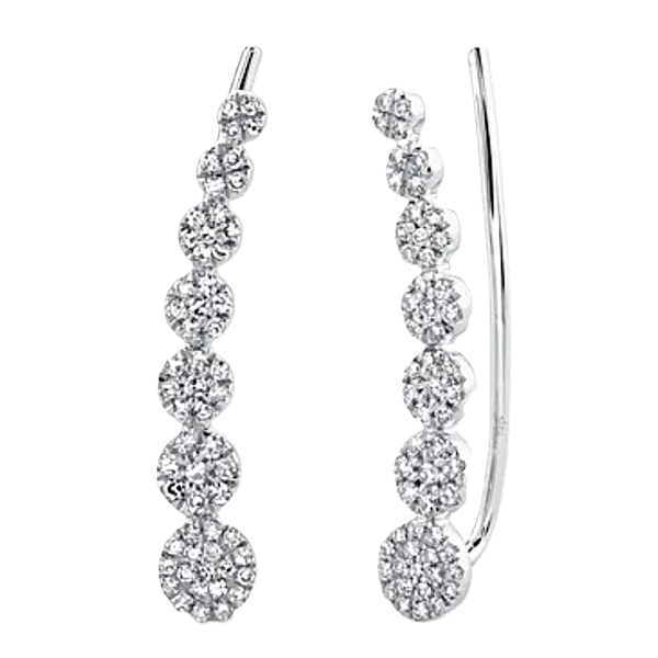 Shy Creation White Gold and Diamond Crawler Earrings Kevin's Fine Jewelry Totowa, NJ