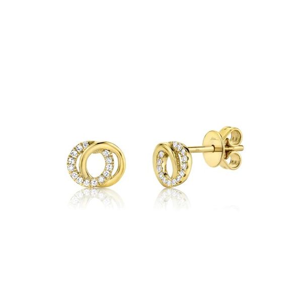 14K Yellow Gold Love Knot Earrings With 0.09 Twt Diamond Kevin's Fine Jewelry Totowa, NJ