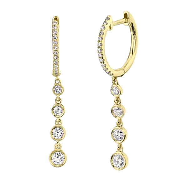 Shy Creation Gold and Diamond Drop Earrings Kevin's Fine Jewelry Totowa, NJ