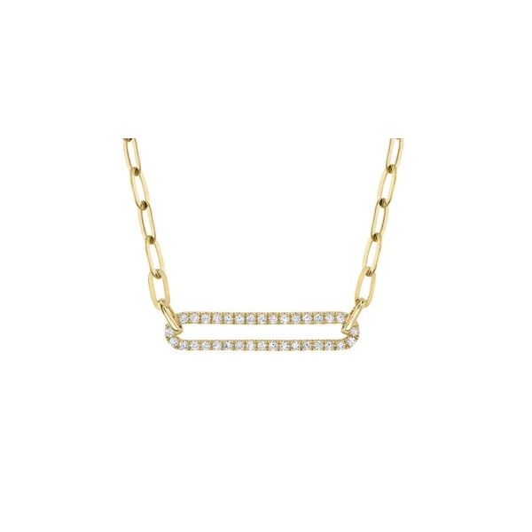 14K Yellow Gold Paper Clip Necklace With .26 Ct Twt. Diamonds Kevin's Fine Jewelry Totowa, NJ
