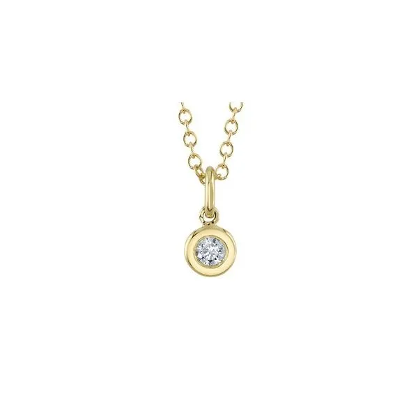 14K Yellow Gold .05 Ct Bezel Drop Necklace Kevin's Fine Jewelry Totowa, NJ
