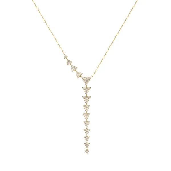18K Yellow Gold Triangle Drop Necklace With .84 Ct Twt. Diamonds Kevin's Fine Jewelry Totowa, NJ