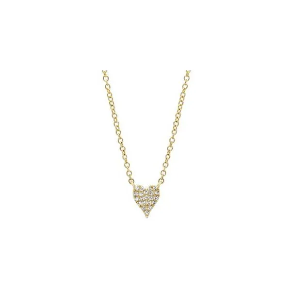 14K Yellow Gold Pave Heart Necklace With .11 Ct Twt Diamonds Kevin's Fine Jewelry Totowa, NJ