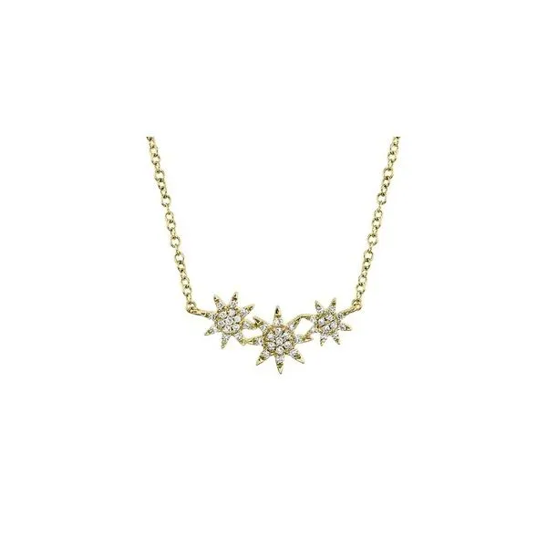 14K Yellow Gold Star Necklace With .09 Ct Twt. Diamonds Kevin's Fine Jewelry Totowa, NJ