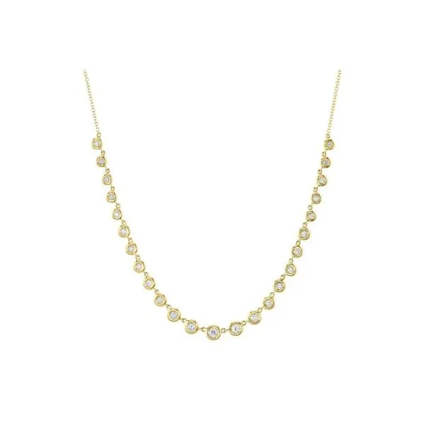 14K Yellow Gold Bezel Necklace With .60 Ct Twt. Diamonds Kevin's Fine Jewelry Totowa, NJ