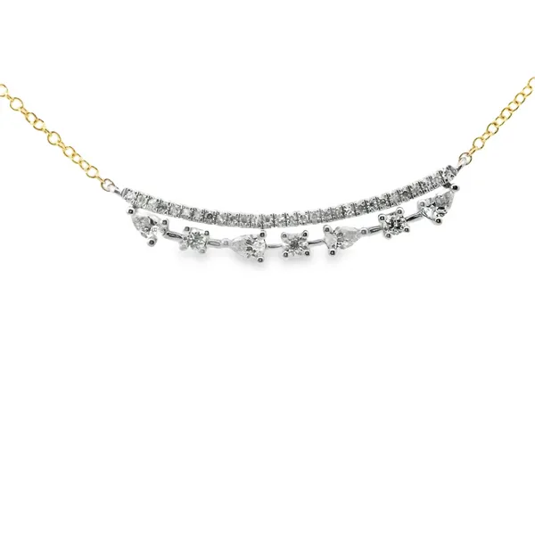 14K Yellow & White Gold Pear/Round Smile Necklace With .40 Ct Twt. Diamonds Kevin's Fine Jewelry Totowa, NJ