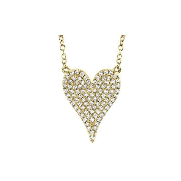 14K Yellow Gold Pave Heart Pendant With .21 Ct Twt. Diamonds Kevin's Fine Jewelry Totowa, NJ