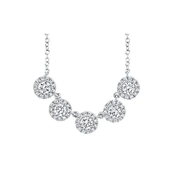 14K White Gold 5 Station Neclace With .53 Ct Twt. Diamonds Kevin's Fine Jewelry Totowa, NJ