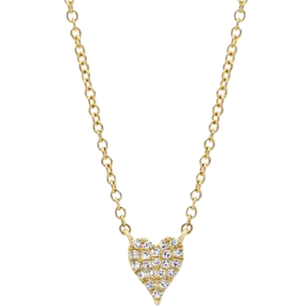 14K Yellow Gold Pave Heart Necklace With .11 Ct Twt Diamonds Kevin's Fine Jewelry Totowa, NJ