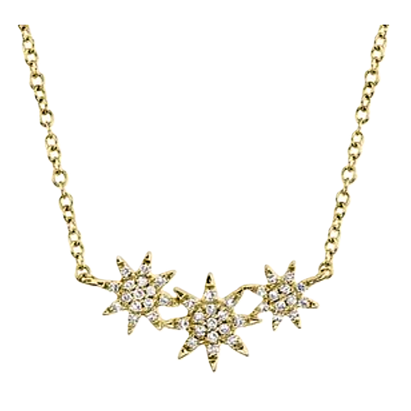 14K Yellow Gold Star Necklace With .09 Ct Twt. Diamonds Kevin's Fine Jewelry Totowa, NJ