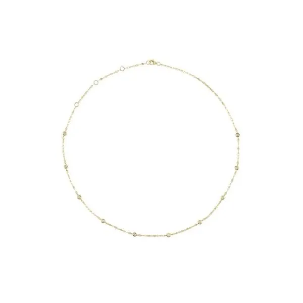 14K Yellow Gold 18\ DBTY Necklace With .20 Ct Twt. Diamonds