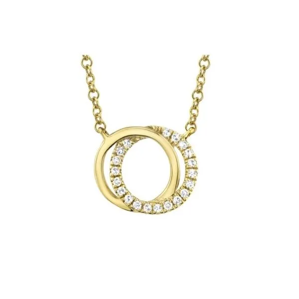 14K Yellow Gold Love Knot Necklace With .07 Ct Twt. Diamonds